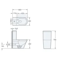 Cone Rimless Back To Wall WC Including Soft Close Seat - 0