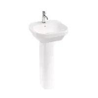 Curve2 450mm Wall Mounted Basin 1 Tap Hole - White Gloss - 0