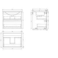 LUXE81 Dune Oak 600 Cabinet With Matte Basin - 2