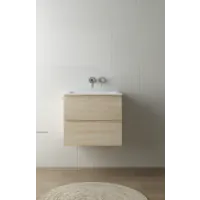 LUXE81 Dune Oak 600 Cabinet With Matte Basin - 0