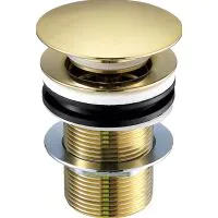 Click Clack Basin Waste Unslotted Brushed Brass - 0