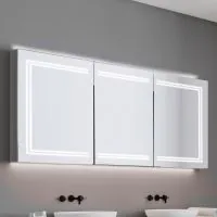 HIB Edge 120 Mirror Cabinet 1200 x 700mm Rectangular LED Mirror Cabinet With Charging Sockets - 2