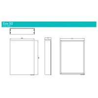 HIB Eris 700x500 Single Door Cabinet, Mirrored Sides, Shelve - 1