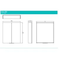 HIB Eris 700x600 Double Door Cabinet, Mirrored Sides, Shelve - 2