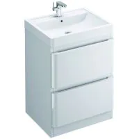 Pura Flite Floor Vanity Unit 600mm Single Drawer Including Basin - 0