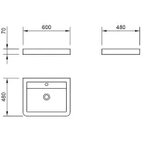 Pura Flite Floor Vanity Unit 600mm Single Drawer Including Basin - 3