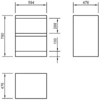 Pura Flite Floor Vanity Unit 600mm Single Drawer Including Basin - 2