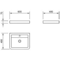 Pura Flite Vanity Unit 600mm Double Drawer Including Basin - 4