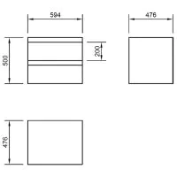 Pura Flite Vanity Unit 600mm Double Drawer Including Basin - 3