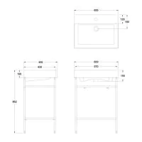 Frame Brushed Brass Stand For 600mm Basin - 0