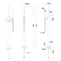 Hoxton Floorstanding Mono Bath/Shower Mixer Chrome - 0