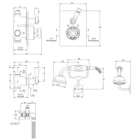 Lefroy Brooks Godolphin Concealed Thermostatic Shower Valve With Handset & Shower Kit GD8712 (choose finish) - 1