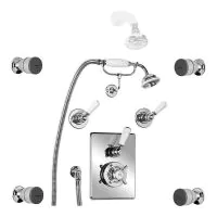 Godolphin Concealed Thermostatic Shower Mixer Valve With Handset, Body Jets & Choice Of Fixed Head - (choose finish) - 0