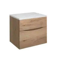 Glide 600mm Double Drawer Unit Windsor Oak - 1