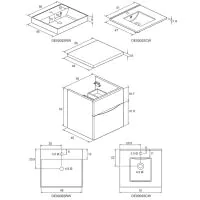 Crosswater Glide II Wall Hung Vanity Unit 500mm w/ 2 Drawers - 0