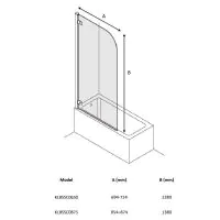 Kai 6 Single Hinged Bath Screen - 1