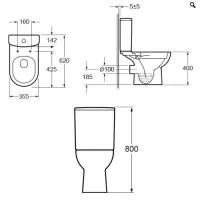 Essentials Ivan Close Coupled WC inc Seat - 3