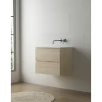 LUXE81 Dune Oak 600 Cabinet With Matte Basin - 1