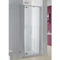 Lakes Bergen Semi Frameless 800mm Bi Fold Shower Door Silver Frame Clear Glass 8mm - 2