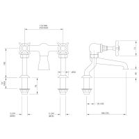 Lefroy Brooks Classic Deck Mounted Bath Filler Mixer - LB1107CP Chrome - 2