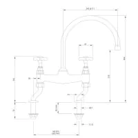 Lefroy Brooks Classic Deck Mounted Bridge Kitchen Sink Mixer (choose finish) - 1