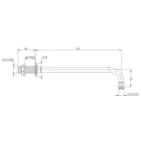 Lefroy Brooks Classic Short Projection Arm with Wall Bracket and 5" Classic Rose - Chrome - 0