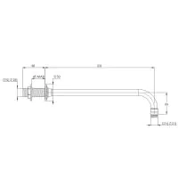 Lefroy Brooks Classic Short Projection Arm With Wall Bracket & 8" Classic Rose - Chrome - 2