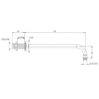 Lefroy Brooks Classic Short Projection Arm With Wall Bracket & 12" Classic Rose - Nickel - 1