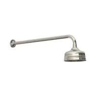 Lefroy Brooks Classic Long Projection Arm with Wall Bracket & 5" Classic Rose - Nickel - 2