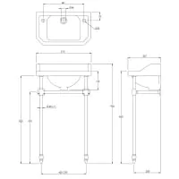 Lefroy Brooks 515 x 307mm Charterhouse 2 Tap Hole Cloakroom - 1