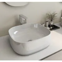 Essentials Ravine 400mm Countertop Basin in White Ceramic - 0