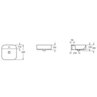 Essentials Ravine 400 x 420mm Bowl with One Tap Hole – White - 2