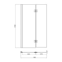 Two Panel Hinged Bath Screen (left) - 3