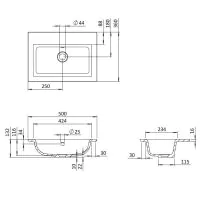 Mada 500 x 360mm Corner Mounted Mineral Marble Basin - 0