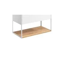 Mada Wall Mounted Rectangular Shelf & Frame Matt White 700mm - 1