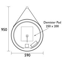 Amberley Illuminated Mirror Circular 590 Chrome - 0