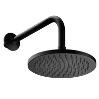 Hoxton 290mm Rain shower head and arm Matt Black - 0