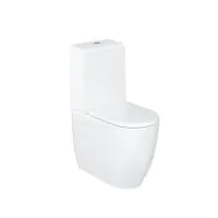 Milan Rimless Close Coupled Round WC & Seat - White Gloss - 0