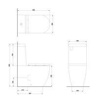 Milan Rimless Close Coupled Round WC & Seat - White Gloss - 1