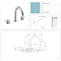 Crosswater MPRO 3 Tap Hole Deck Mounted Basin Mixer - 3