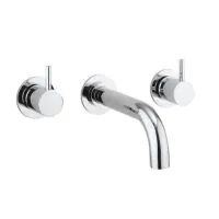 MPRO  Wall Mounted Three Hole Bath Mixer Set in Chrome - 1