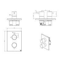 MPRO Crossbox 2 Outlet Trim Set Brushed Stainless Steel - 1