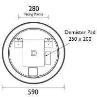 Newick Illuminated Mirror Circular 590mm Chrome - 0