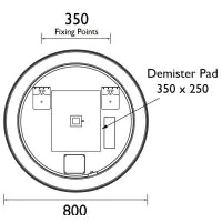 Newick Illuminated Mirror Circular 800mm Black Frame - 0