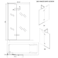 Crosswater Optix Left Hand Hinged Bath Screen With Inline Panel - Brushed Brass - 1