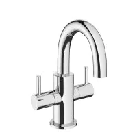 Crosswater Mike Pro basin mini monobloc with twin levers chrome - 0