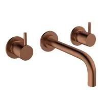 MPRO Wall Mounted Basin Mixer w/ 3 Tap Holes - Bronze - 1