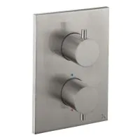 MPRO Crossbox 2 Outlet Trim Set Brushed Stainless Steel - 0