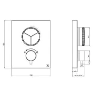 Crosswater MPRO Crossbox Push 2 Outlet Trim Set (1500 Valve) - 2