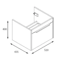 Shoreditch 550mm Wall Mounted Single Drawer White Matt - 0